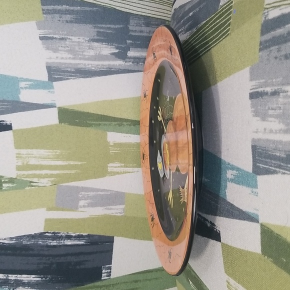 Halloween GATES WARE Laurie Gates 11-3/4" Single PUMPKIN SCARECROW Dinner Plate - Picture 3 of 14